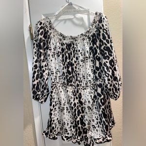 Leopard shorts romper